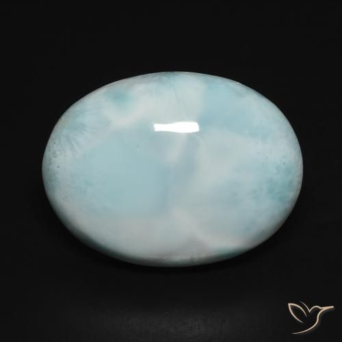 15.32ct Naturel Bleu mousse de mer Larimar, ovale, Opaque