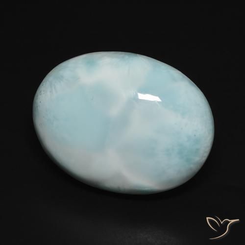 Larimar Bleu mousse de mer naturelle ovale, 15.32 ct, Opaque