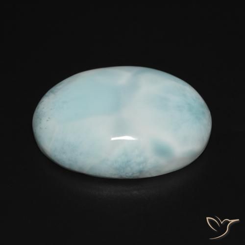 Larimar Bleu mousse de mer naturelle ovale, 15.32 ct, Opaque