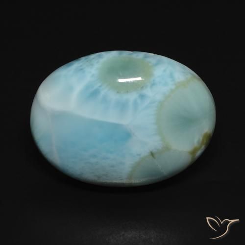 15.77ct Naturel Bleu verdâtre léger Larimar, ovale, Opaque