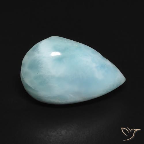 Larimar Bleu ciel léger naturelle En forme de poire, 2.17 ct, Opaque