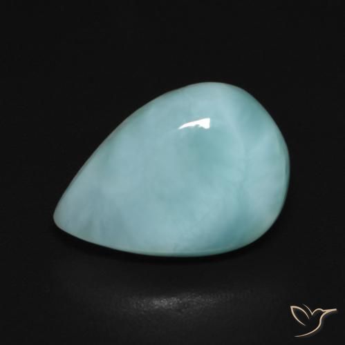 3.35ct Naturel Bleu vert Larimar, En forme de poire, Opaque