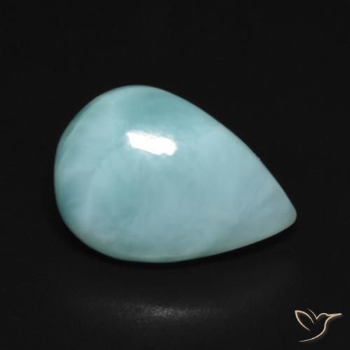 Larimar Bleu vert naturelle En forme de poire, 3.35 ct, Opaque