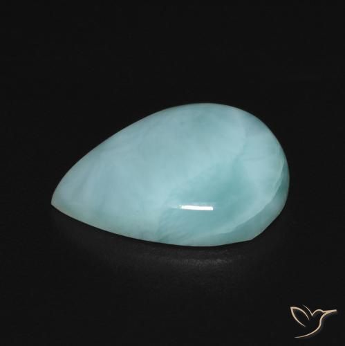 Larimar Bleu vert naturelle En forme de poire, 3.35 ct, Opaque