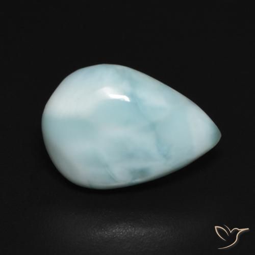 Larimar Bleu verdâtre léger naturelle En forme de poire, 3.64 ct, Opaque