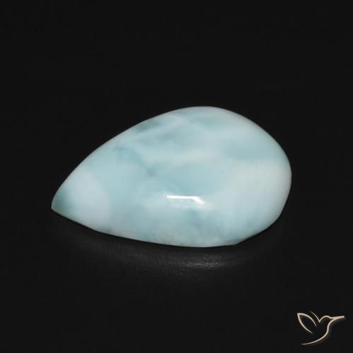 Larimar Bleu verdâtre léger naturelle En forme de poire, 3.64 ct, Opaque
