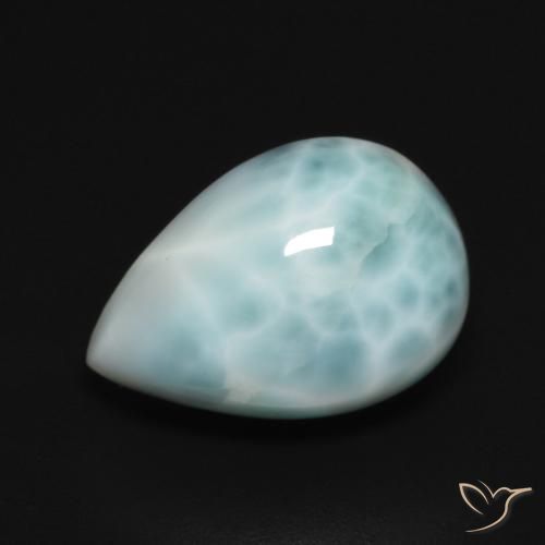 Larimar Bleu verdâtre léger naturelle En forme de poire, 5.18 ct, Opaque