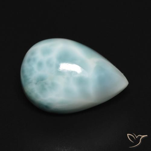 Larimar Bleu verdâtre léger naturelle En forme de poire, 5.18 ct, Opaque