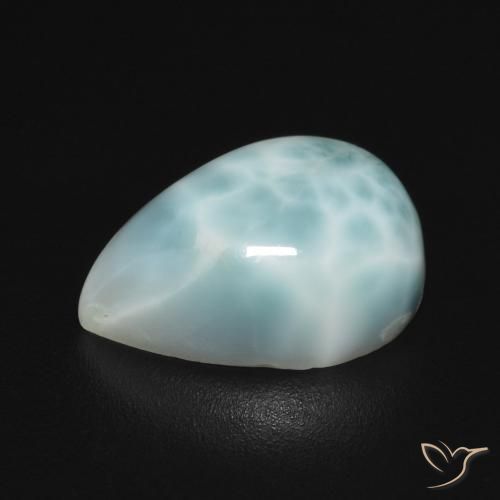 Larimar Bleu verdâtre léger naturelle En forme de poire, 5.18 ct, Opaque