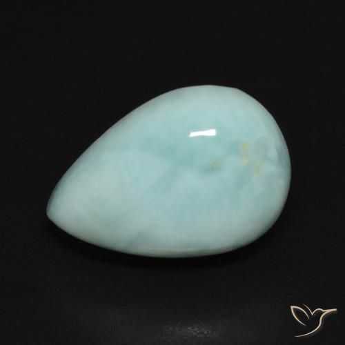 3.74ct Naturel Bleu verdâtre léger Larimar, En forme de poire, Opaque