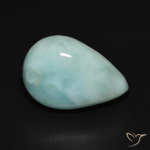 Larimar Bleu verdâtre léger naturelle En forme de poire, 3.74 ct, Opaque