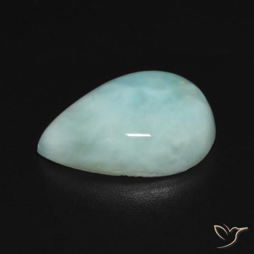 Larimar Bleu verdâtre léger naturelle En forme de poire, 3.74 ct, Opaque