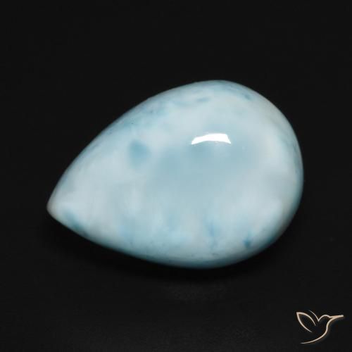 6.36ct Naturel Bleu verdâtre léger Larimar, En forme de poire, Opaque
