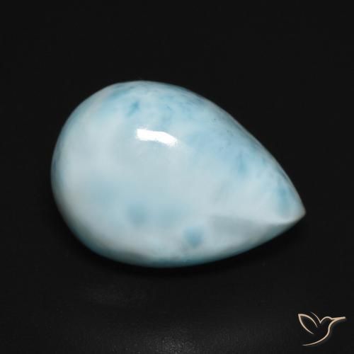 Larimar Bleu verdâtre léger naturelle En forme de poire, 6.36 ct, Opaque