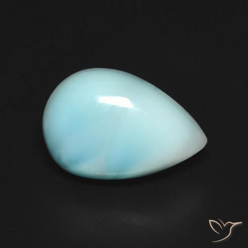 Larimar Bleu verdâtre léger naturelle En forme de poire, 2.83 ct, Opaque