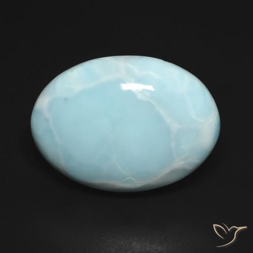 14.16ct Naturel Bleu verdâtre léger Larimar, ovale, Opaque