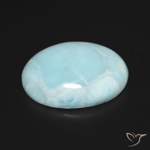 Larimar Bleu verdâtre léger naturelle ovale, 14.16 ct, Opaque