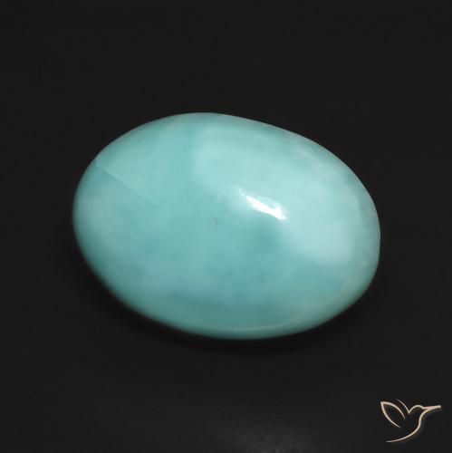 Larimar Vert bleu clair naturelle ovale, 6.76 ct, Opaque