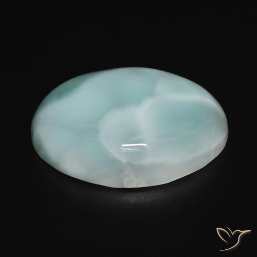 Larimar Bleu verdâtre léger naturelle ovale, 13.77 ct, Opaque
