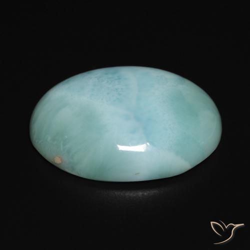 Larimar Bleu verdâtre léger naturelle ovale, 13.46 ct, Opaque