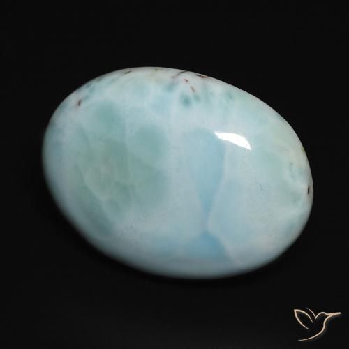 Larimar Bleu verdâtre léger naturelle ovale, 14.11 ct, Opaque