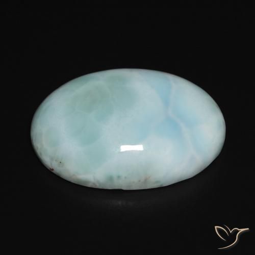 Larimar Bleu verdâtre léger naturelle ovale, 14.11 ct, Opaque