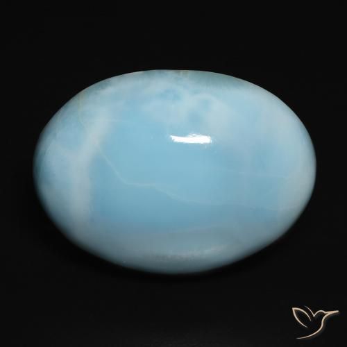 17.89ct Naturel Vert bleu clair Larimar, ovale, Opaque