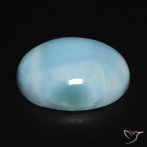 Larimar Vert bleu clair naturelle ovale, 17.89 ct, Opaque