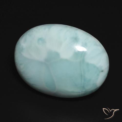 Larimar Bleu verdâtre léger naturelle ovale, 15.28 ct, Opaque