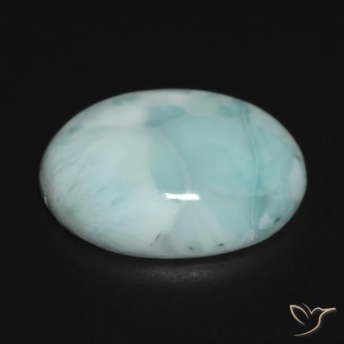 Larimar Bleu verdâtre léger naturelle ovale, 15.28 ct, Opaque