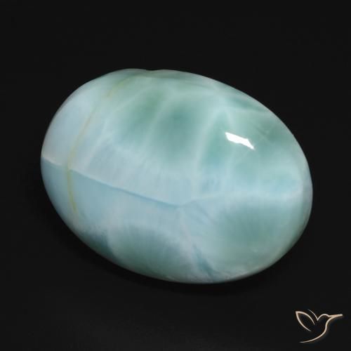 Larimar Bleu vert naturelle ovale, 15.85 ct, Opaque