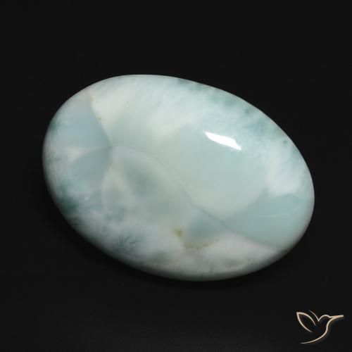 Larimar Vert bleu clair naturelle ovale, 13.43 ct, Opaque