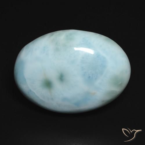 15.11ct Naturel Bleu vert Larimar, ovale, Opaque