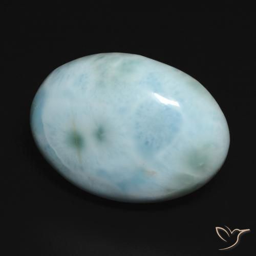 Larimar Bleu vert naturelle ovale, 15.11 ct, Opaque