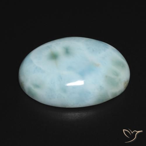 Larimar Bleu vert naturelle ovale, 15.11 ct, Opaque