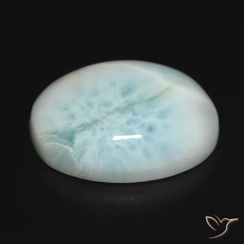 Larimar Bleu verdâtre léger naturelle ovale, 16.21 ct, Opaque