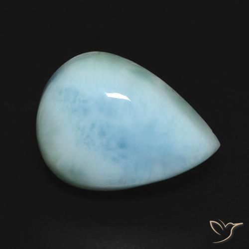 9.38ct Naturel Bleu verdâtre léger Larimar, En forme de poire, Opaque
