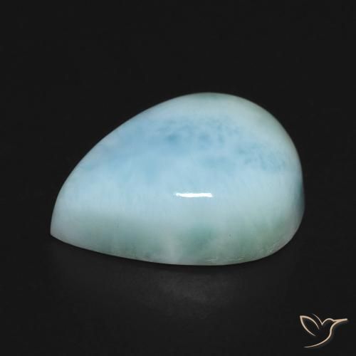 Larimar Bleu verdâtre léger naturelle En forme de poire, 9.38 ct, Opaque
