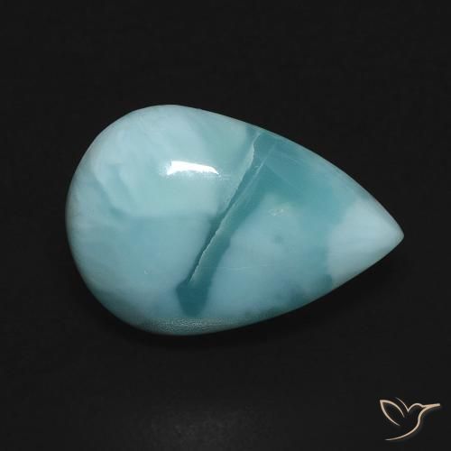 Larimar Bleu vert naturelle En forme de poire, 4.90 ct, Opaque