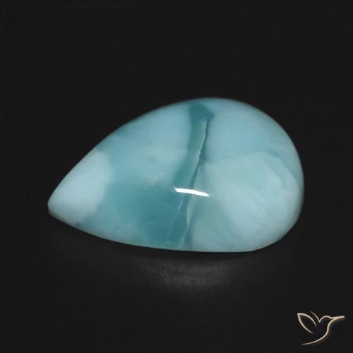 Larimar Bleu vert naturelle En forme de poire, 4.90 ct, Opaque