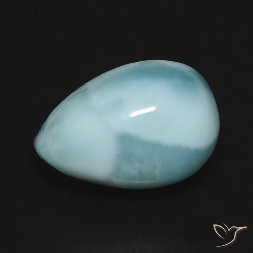 4.75ct Naturel Bleu verdâtre léger Larimar, En forme de poire, Opaque