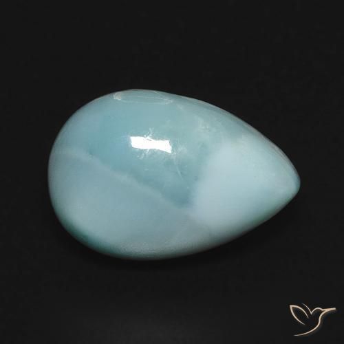 Larimar Bleu verdâtre léger naturelle En forme de poire, 4.75 ct, Opaque