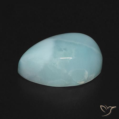 Larimar Bleu verdâtre léger naturelle En forme de poire, 4.75 ct, Opaque