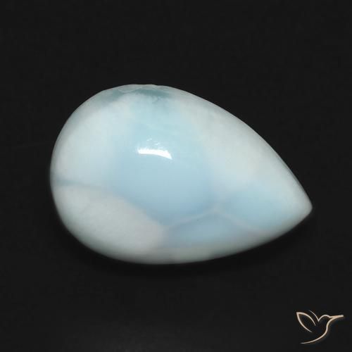 3.61ct Naturel Bleu vert Larimar, En forme de poire, Opaque
