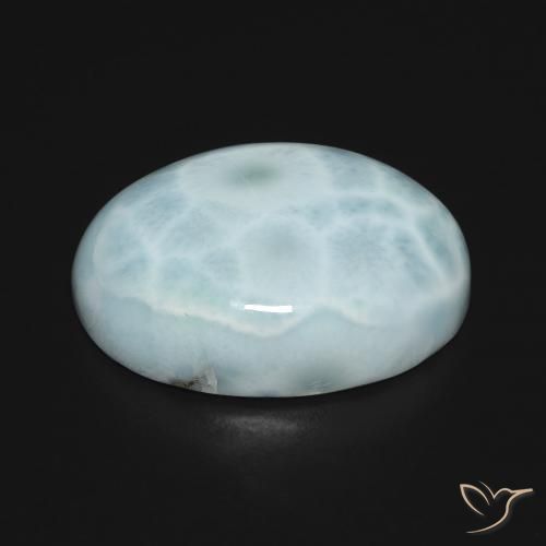 Larimar Bleu verdâtre léger naturelle ovale, 16.42 ct, Opaque