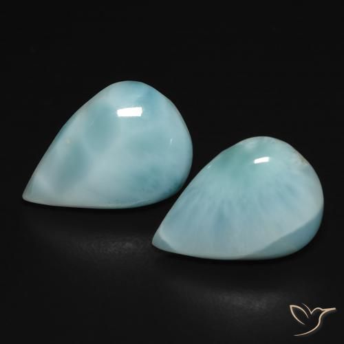 7.32ctw Naturel Bleu vert Larimar, En forme de poire, Opaque