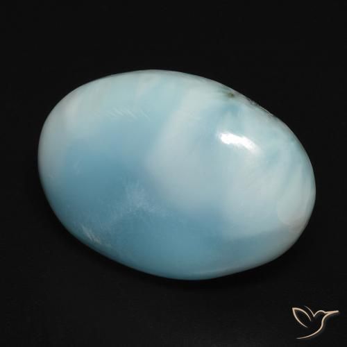Larimar Bleu vert naturelle ovale, 10.67 ct, Opaque