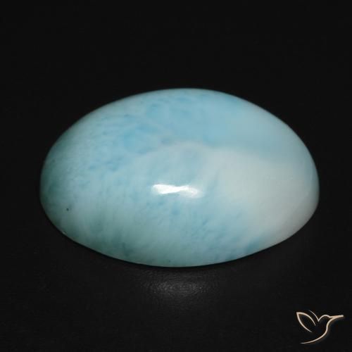 Larimar Bleu verdâtre léger naturelle ovale, 12.29 ct, Opaque
