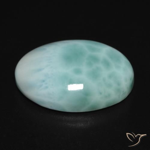 Larimar Bleu vert naturelle ovale, 11.26 ct, Opaque