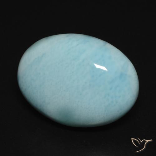 Larimar Bleu vert naturelle ovale, 11.23 ct, Opaque